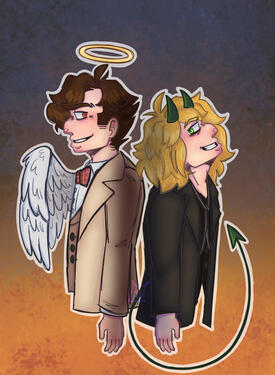 Jekyll Aziraphale and Hyde Crowley (The Glass Scientists x Good Omens)