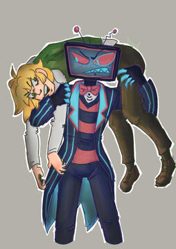 Vox carries Hyde (Hazbin Hotel & The Glass Scientists) Vox carries Hyde (Hazbin Hotel & The Glass Scientists)